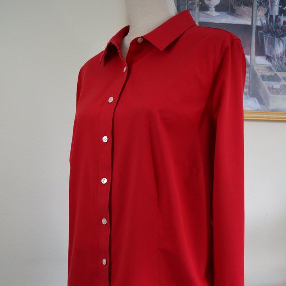 TALBOTS Non-Iron Red long sleeve Shirt Button down, Size 16W - Picture 9 of 9